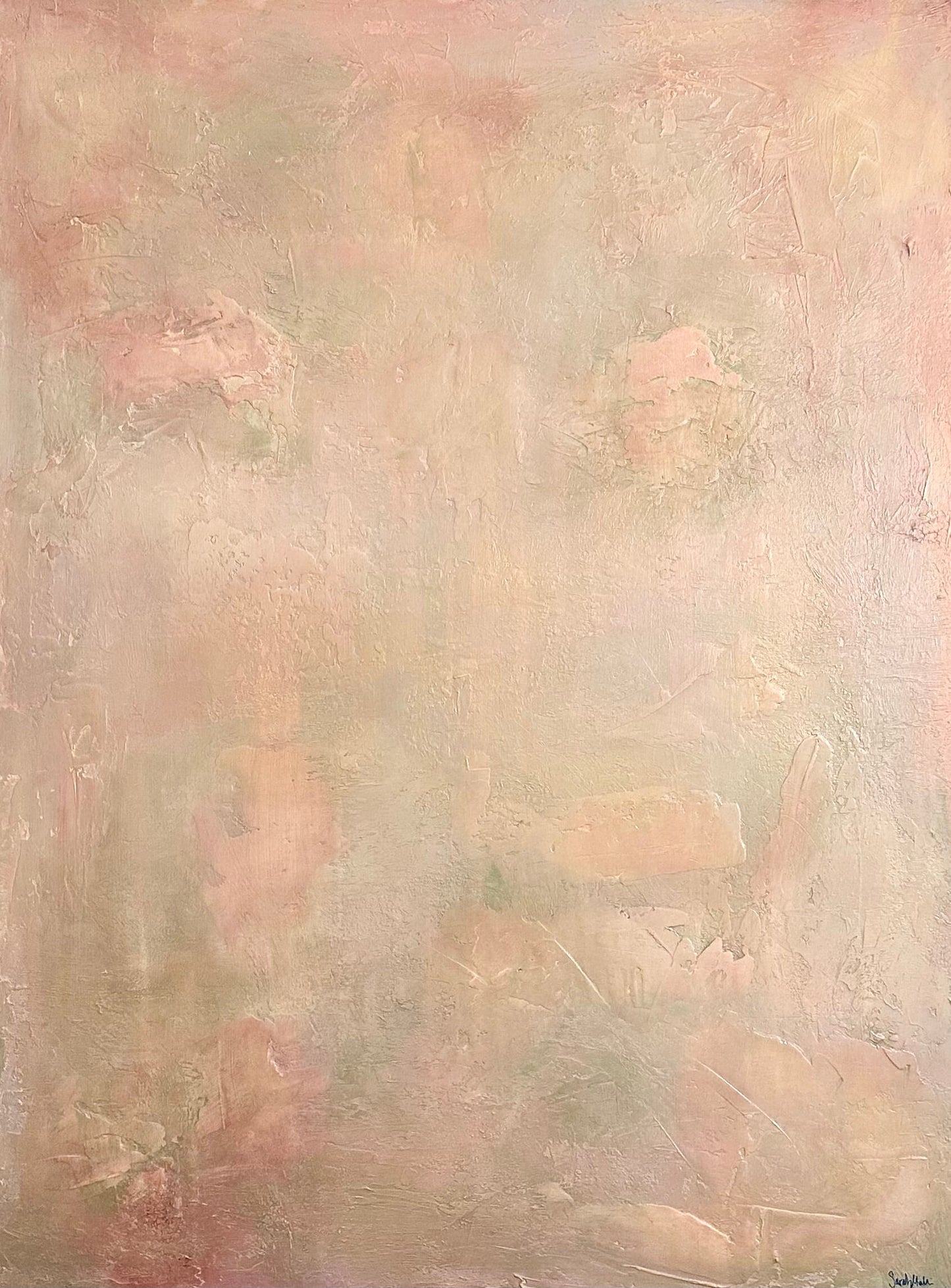 Abstract painting with soft, pastel colors
