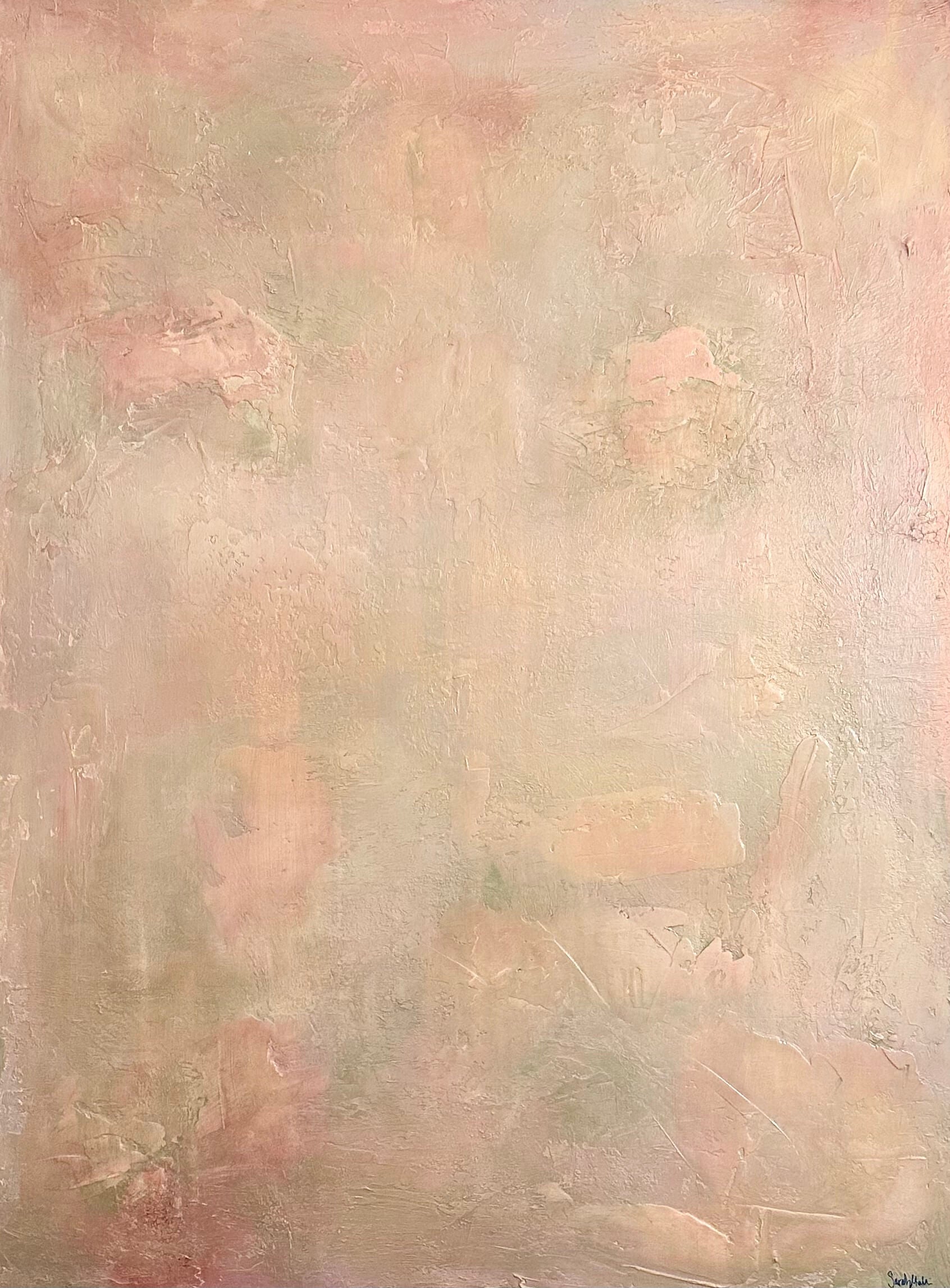 Abstract painting with soft, pastel colors