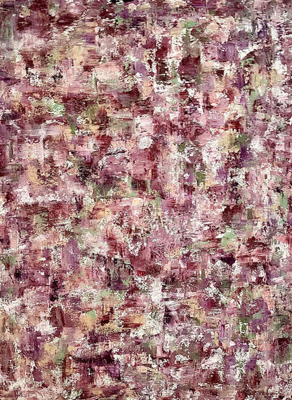 Abstract art with a patchwork of multicolored shapes and textures